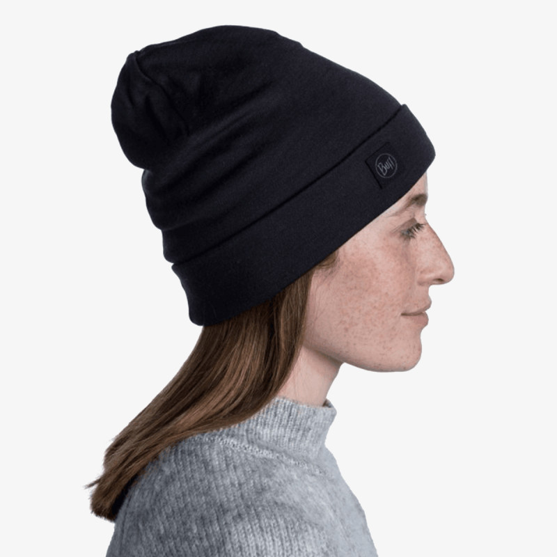 BUFF MERINO HEAVYWEIGHT BEANIE SOLID BLACK 