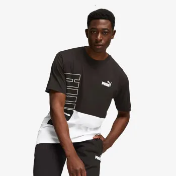 PUMA PUMA POWER Colorblock Tee PUMA Black-PUM 