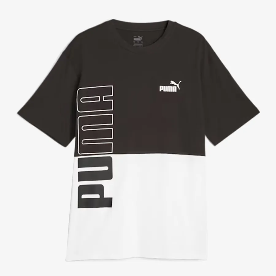 PUMA PUMA POWER Colorblock Tee PUMA Black-PUM 