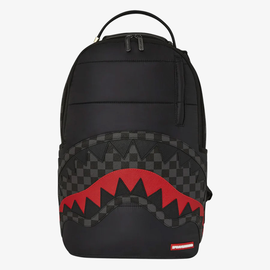 SPRAYGROUND BLACK PUFFER GREY CHECK BACKPACK 