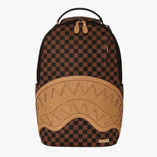 SPRAYGROUND EMBOSSED CHECK BROWN BACKPACK 