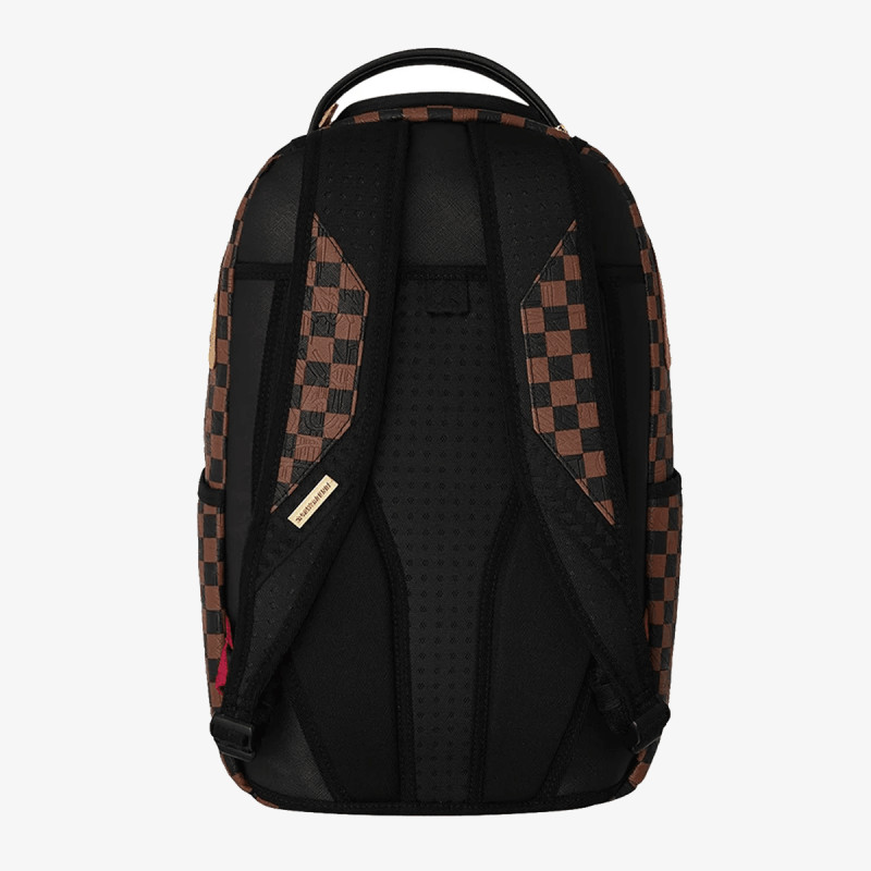 SPRAYGROUND EMBOSSED CHECK BROWN BACKPACK 