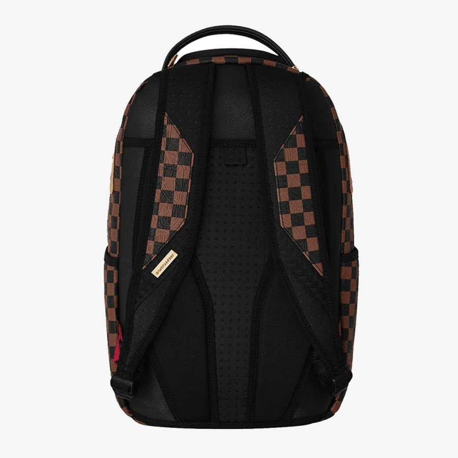 SPRAYGROUND EMBOSSED CHECK BROWN BACKPACK 