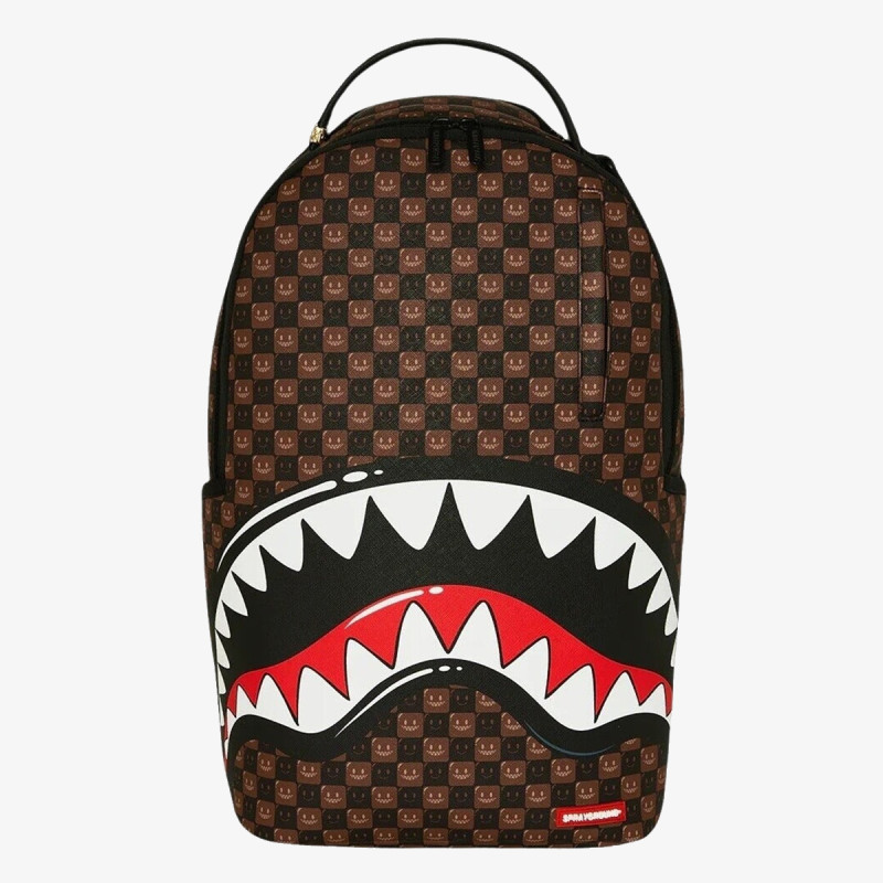 SPRAYGROUND SHARKS IN PARIS WTF BUBBLE BROWN CHECK B 