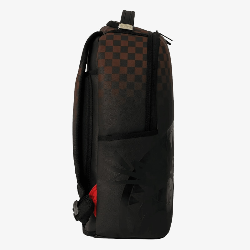 SPRAYGROUND BROWN CHECK GHOST DRIP BACKPACK 