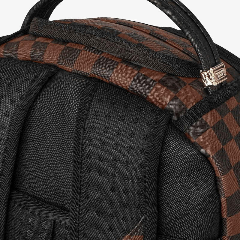 SPRAYGROUND BROWN CHECK GHOST DRIP BACKPACK 