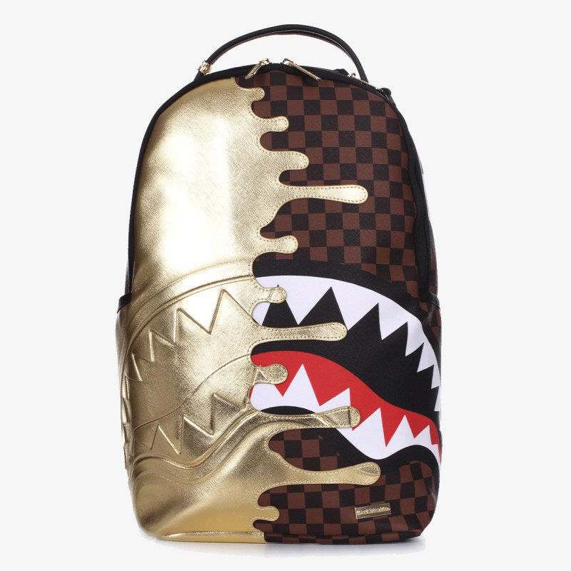 SPRAYGROUND SHARKS IN PARIS GOLD DRIP BACKPACK 