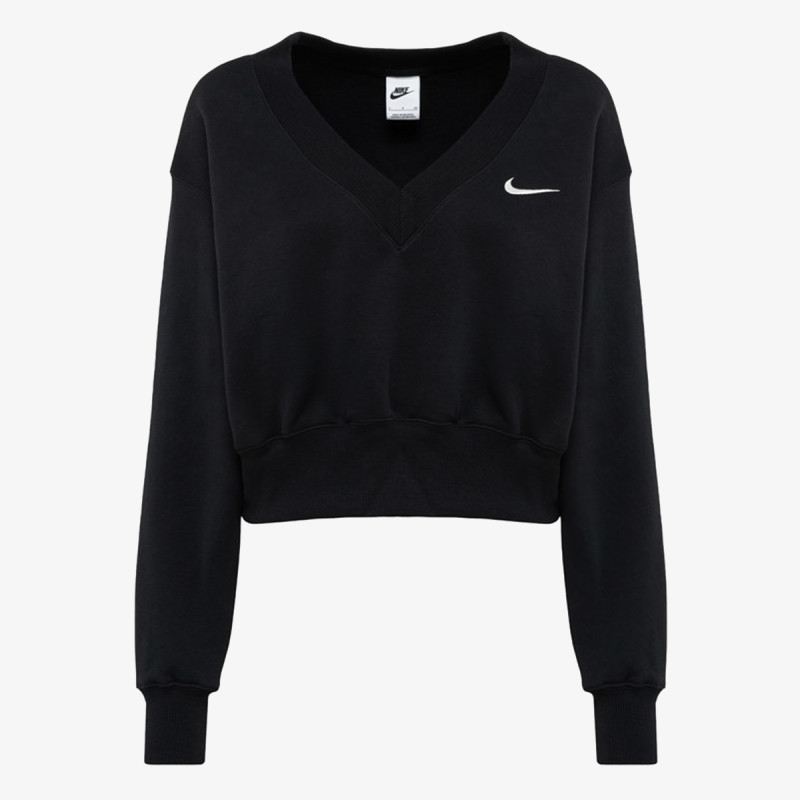Nike W NSW PHNX FLC CROP VNECK 