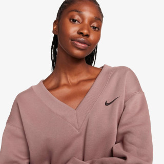 NIKE W NSW PHNX FLC CROP VNECK 