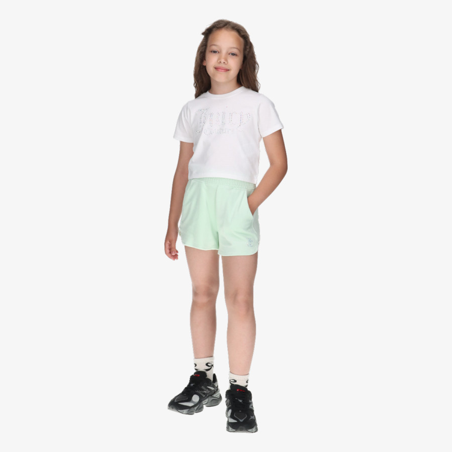 Juicy Couture Shirred Waist Velour Short & Baby Tee Se 