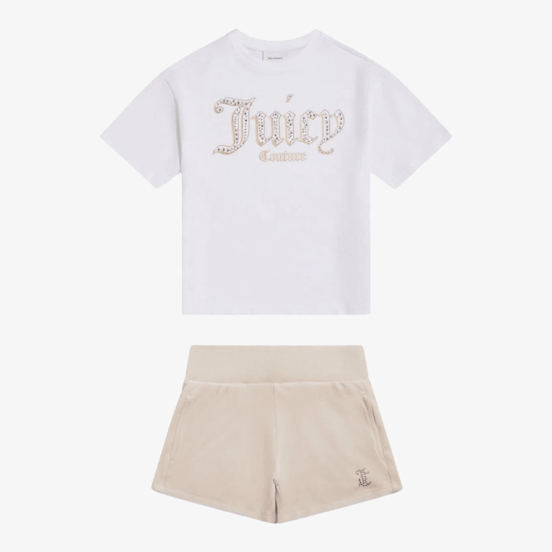 Juicy Couture Oversize Tee & Velour Short Set 