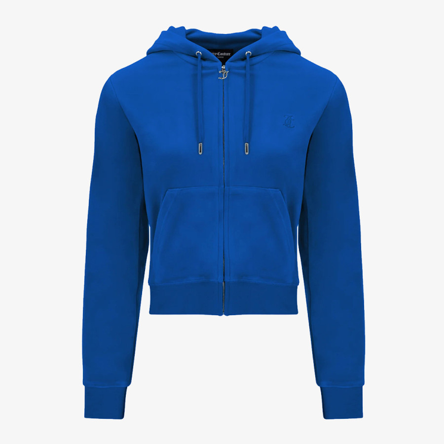 JUICY COUTURE ZIP THROUGH HOODIE WITH  ZIP PULL &  JC 