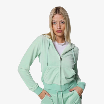 JUICY COUTURE ZIP THROUGH HOODIE WITH  ZIP PULL &  JC 