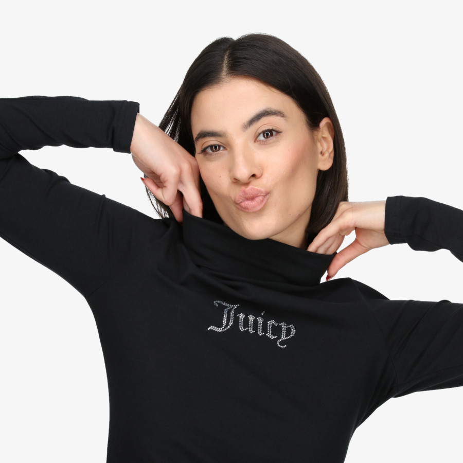 JUICY COUTURE VIRGO DIAMANTE ROLL NECK TOP 