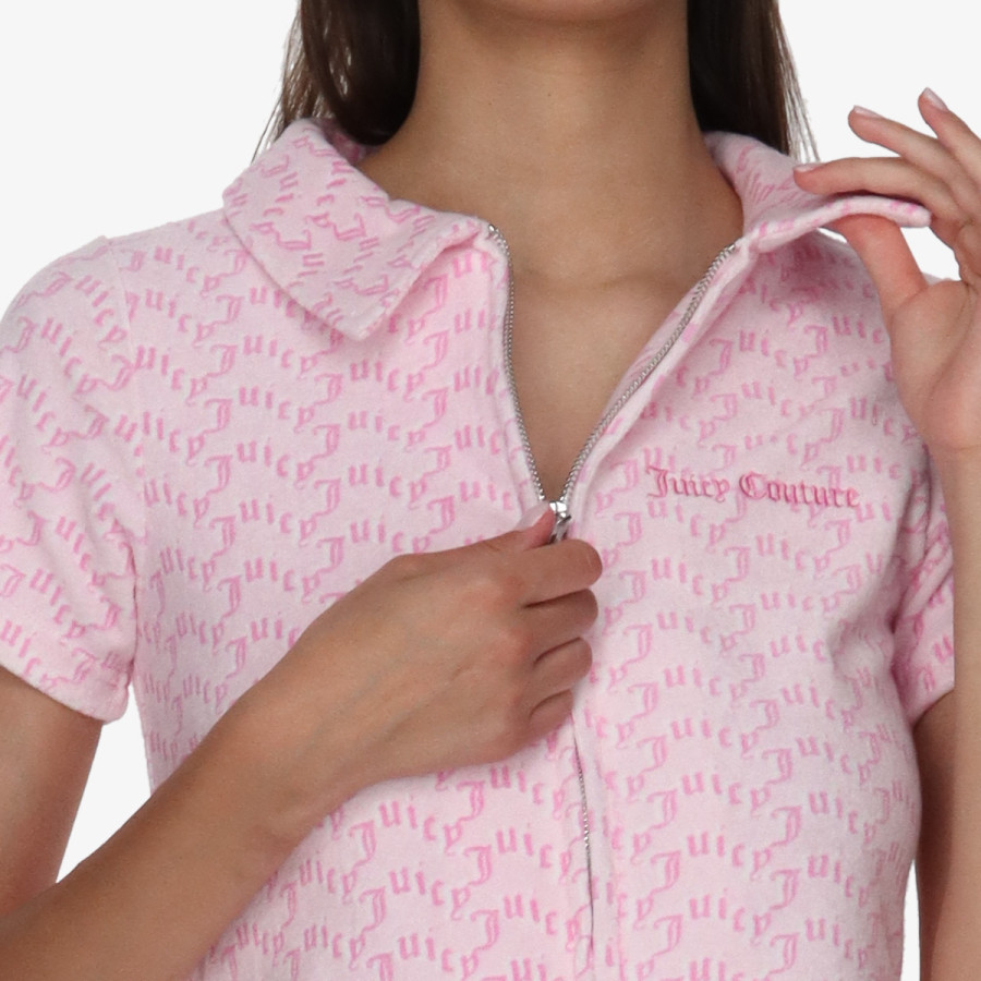 Juicy Couture TOWELLING SHIRT WITH MONOGRAM PRINT 