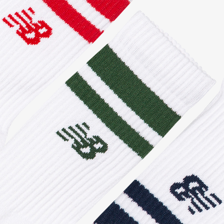 New Balance Active Lifestyle Striped Crew Socks 3 Pa 