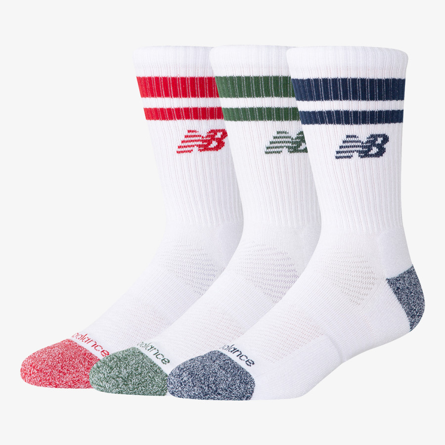 New Balance Active Lifestyle Striped Crew Socks 3 Pa 
