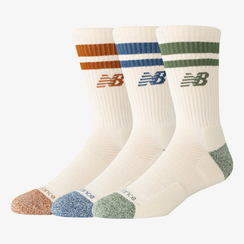 New Balance Active Lifestyle Striped Crew Socks 3 Pa 