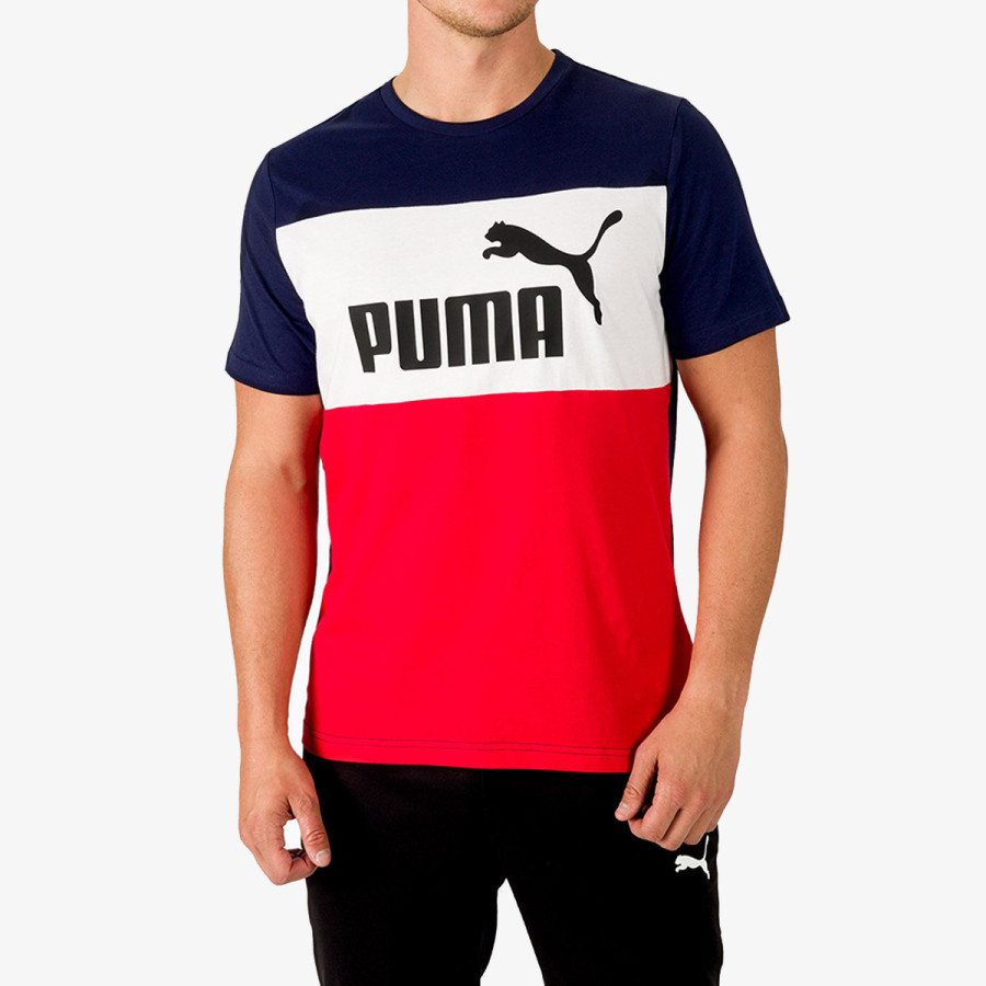 PUMA ESS+ COLORBLOCK TEE PEACOAT 