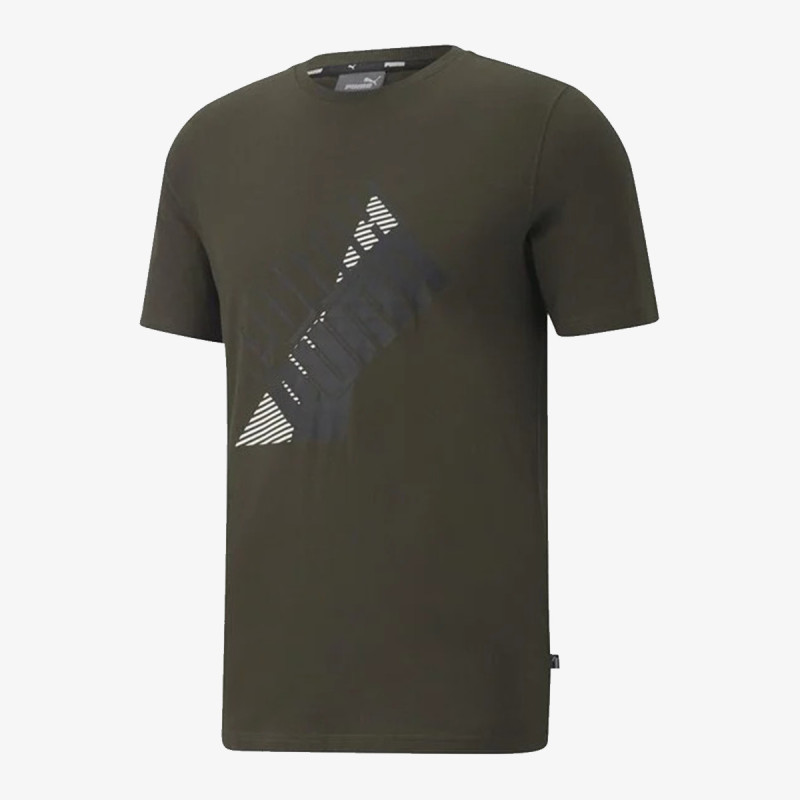 Puma POWER LOGO TEE FOREST NIGHT 
