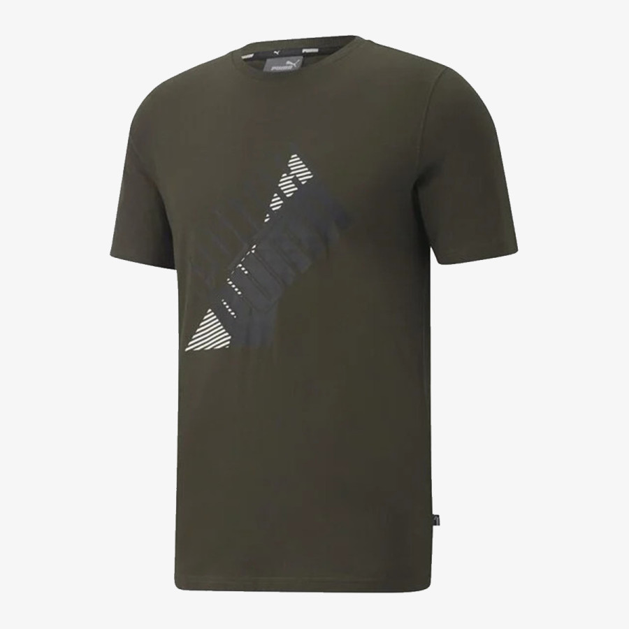 Puma POWER LOGO TEE FOREST NIGHT 