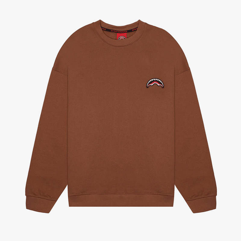 SPRAYGROUND BLOCK PARTY CREWNECK BROWN