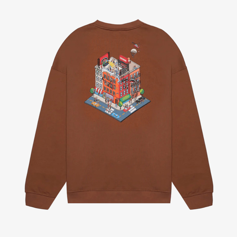 SPRAYGROUND BLOCK PARTY CREWNECK BROWN