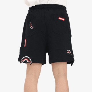 SPRAYGROUND SHARK PATCHES SHORTS BLK 