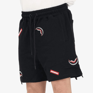 SPRAYGROUND SHARK PATCHES SHORTS BLK 