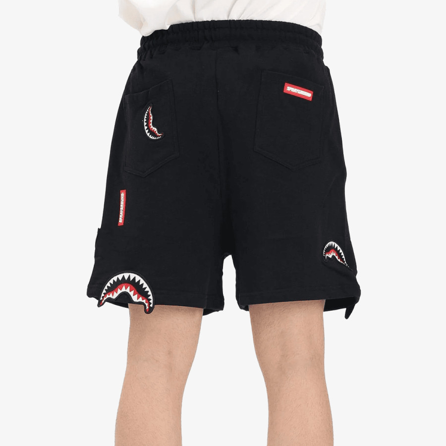 SPRAYGROUND SHARK PATCHES SHORTS BLK 