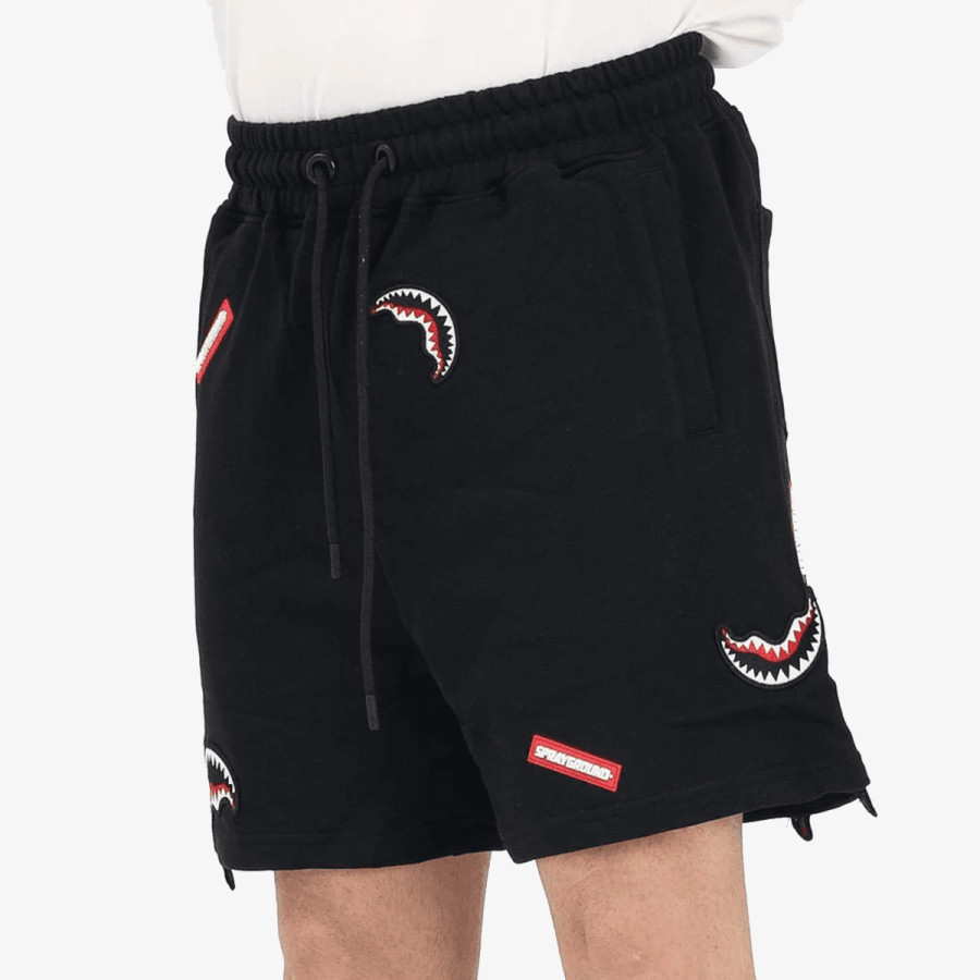 SPRAYGROUND SHARK PATCHES SHORTS BLK 