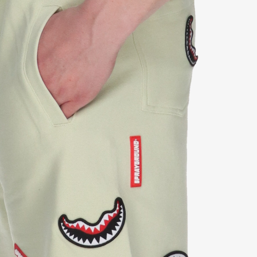 SPRAYGROUND SHARK PATCHES SHORTS SAGE 