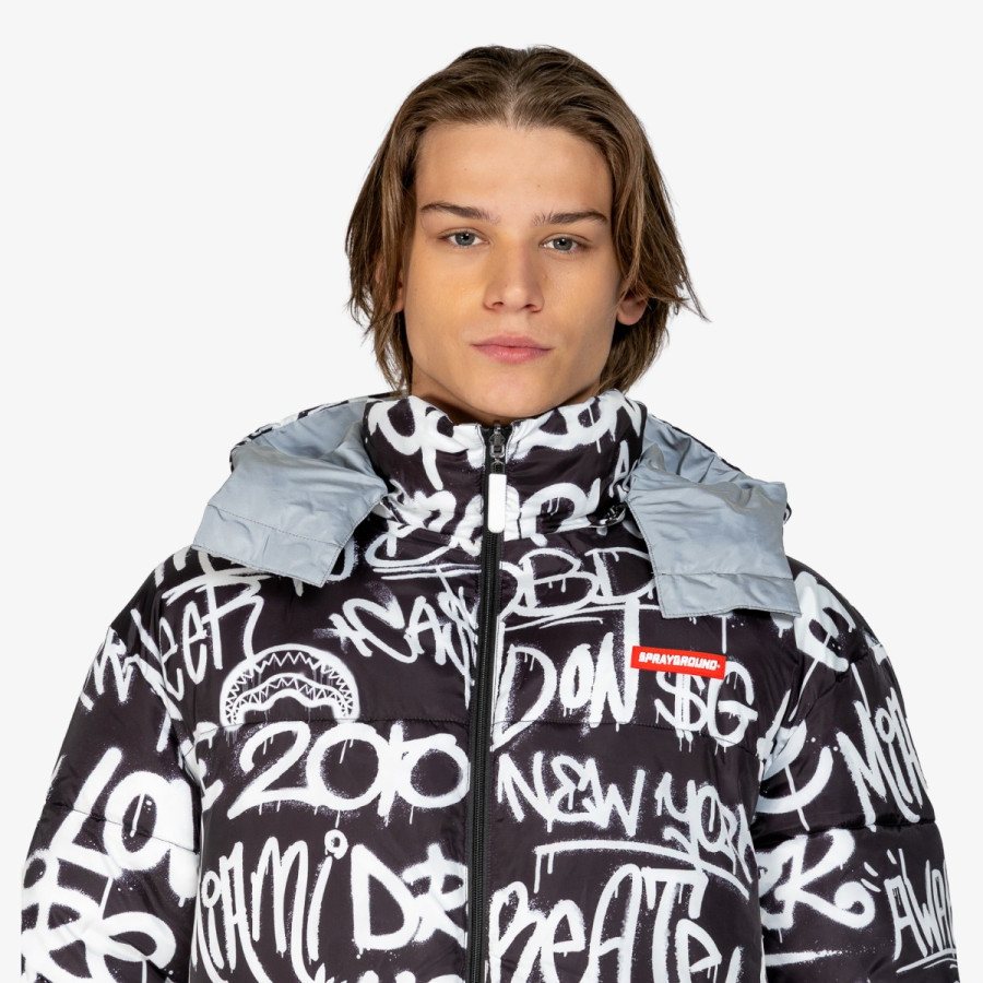 SPRAYGROUND GRAFFITI REFLECTIVE DOUBLE PADDED JACKET 