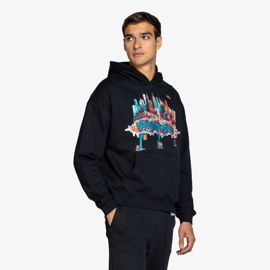 SPRAYGROUND CITY SKYLINE COMFY HOODIE BLK 