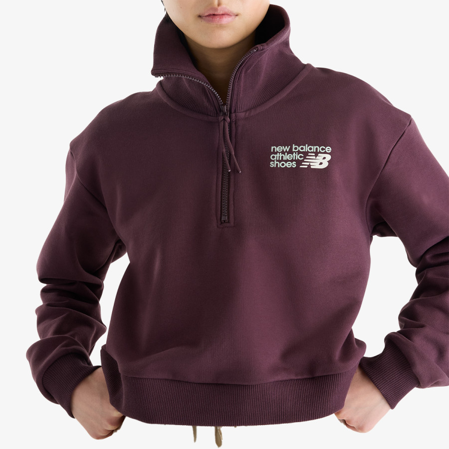 New Balance Athletics Premium Logo Oversized Half Zi 