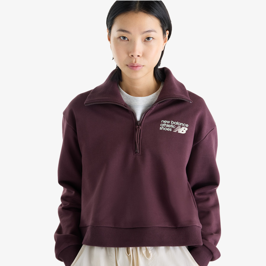 New Balance Athletics Premium Logo Oversized Half Zi 