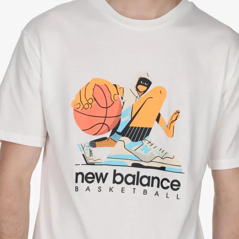 NEW BALANCE Hoops Cotton Jersey Short Sleeve T-shirt 
